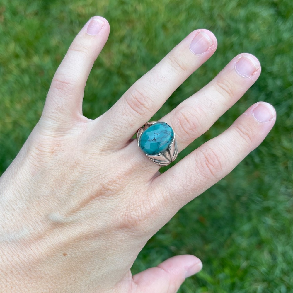 💙 CHUNKY Sterling silver Turquoise Ring 💙